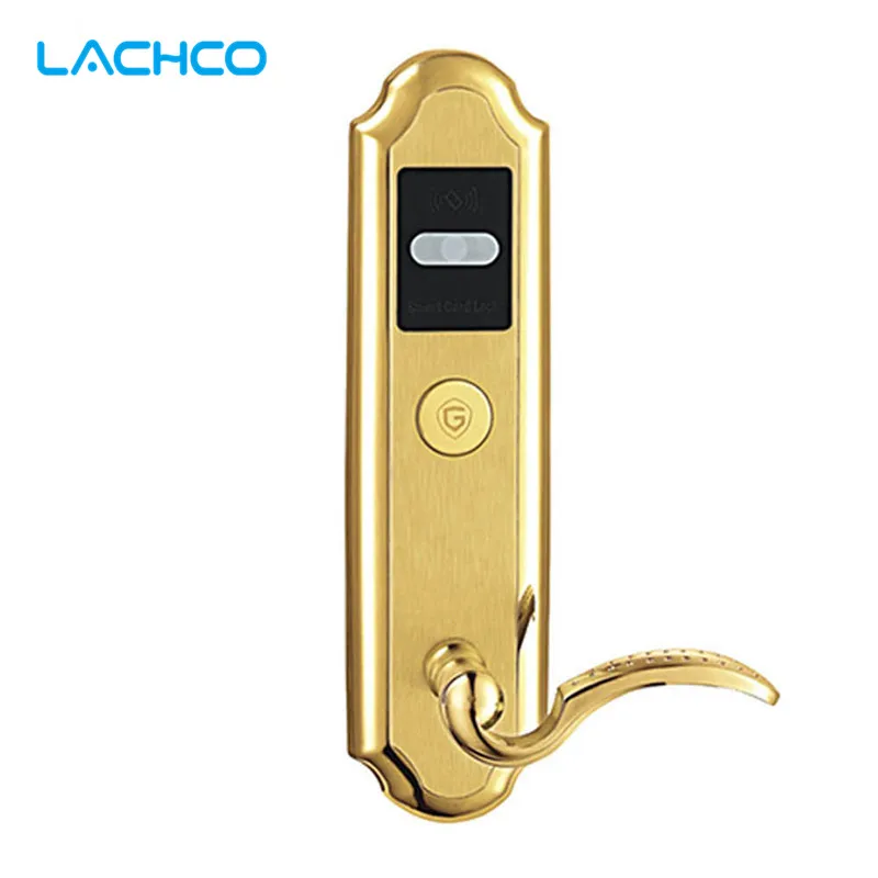 

LACHCO Hotel Lock Digital Promotion Intelligent Electronic RFID Card Door Lock with Key for Hotel Home Apartment Office L16016SG