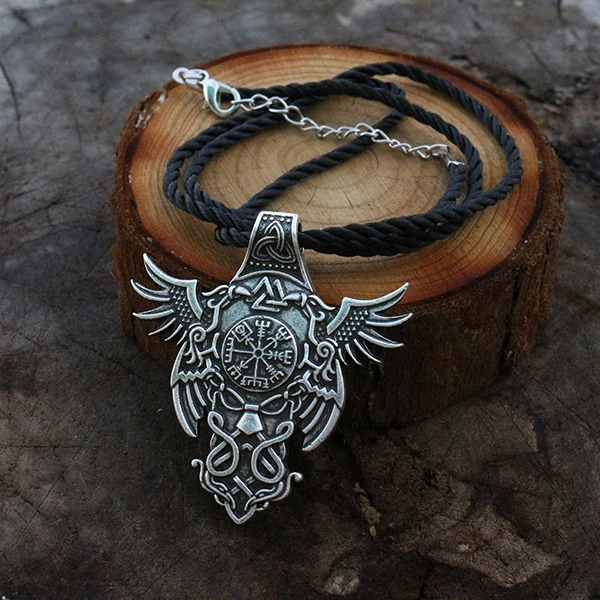 

10pcs viking raven men pendant celt odin pendat norse Vegvisir necklace Norway Valknut pagan amulet pendant