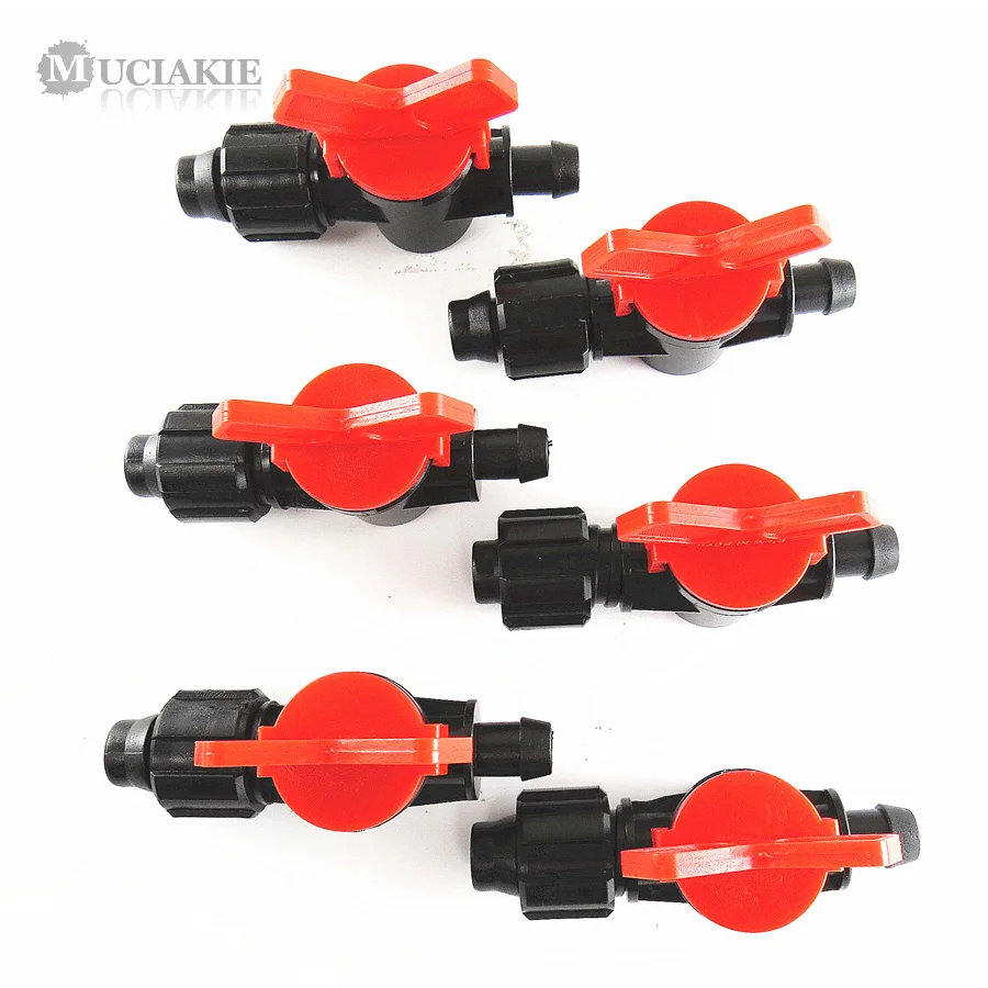 MUCIAKIE 20pcs Coupling Pipe Switch Valve to Connect Drip Tape 5/8'' to 8mm PE PVC Hose for Driptape Greenhose High Quality