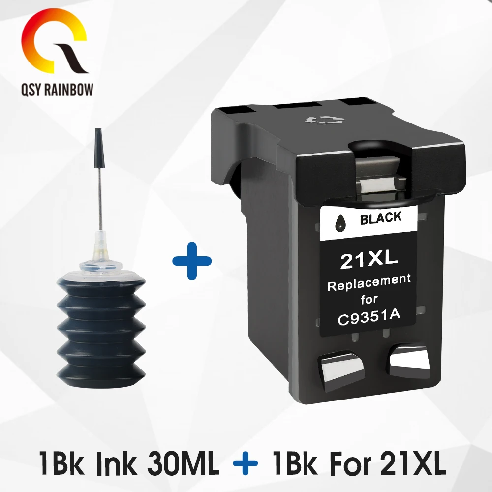 QSYRAINBOW remanufactured 21xl  ink cartridge For HP 21  for HP 21xL for hp f4180 cartridge DeskJet 3910 3915