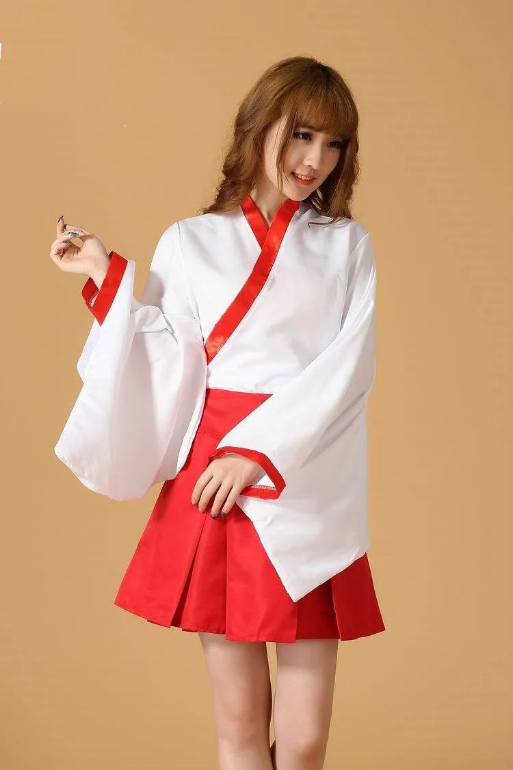 Lolita Fancy Dress Women Japanese Kimono Costume Anime Maid Cosplay White And Red Dress Halloween Party Full Outfits