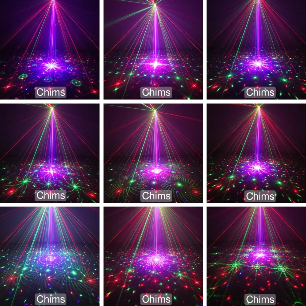 Chims Stage Light RGB Disco Laser 96 Pattern Laser Light DJ Led Lights Colorful Party Projector Laser Christmas Xmas Music Bar