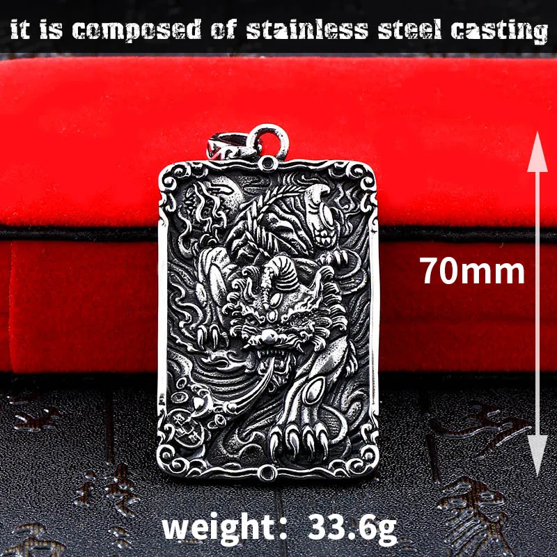 BEIER Stainless steel Chinese beast pendant necklace Pixiu fortune beast Chain Evil fortune Jewelry for man women BP8-015