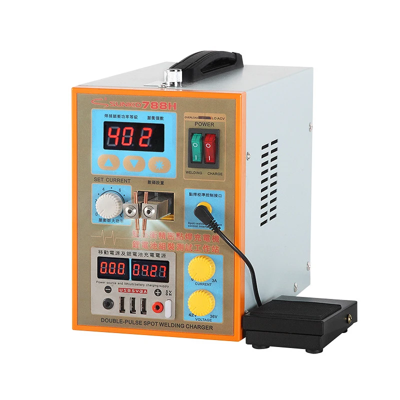 SUNKKO 788H Battery Spot Welder 1.5KW Multifunction Pulse Spot Welding Machine USB Charging Test For 18650 Battery Packs Welding