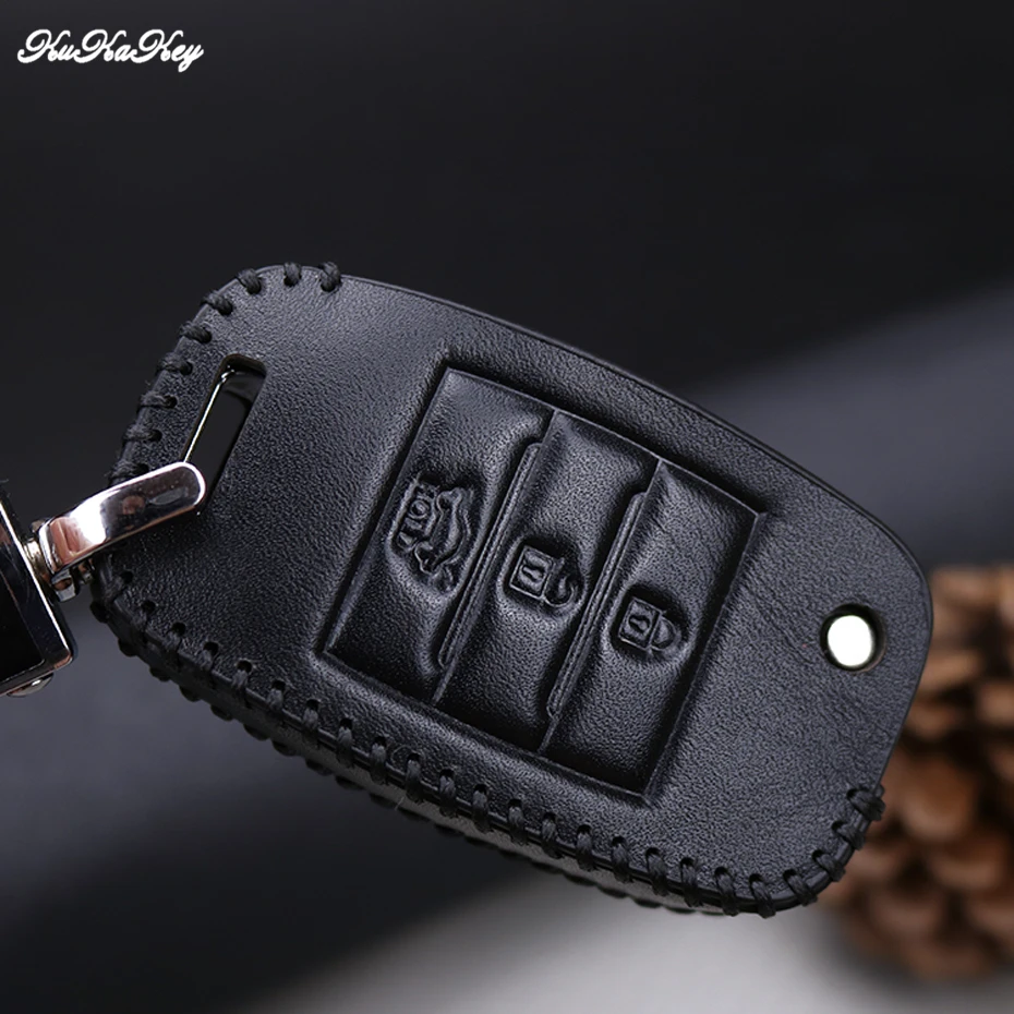 Leather Car Key Case Cover For Kia Rio K2 K3 K5 Bongo Sorento Soul Sportage Protection Key Shell Skin Bag Only case