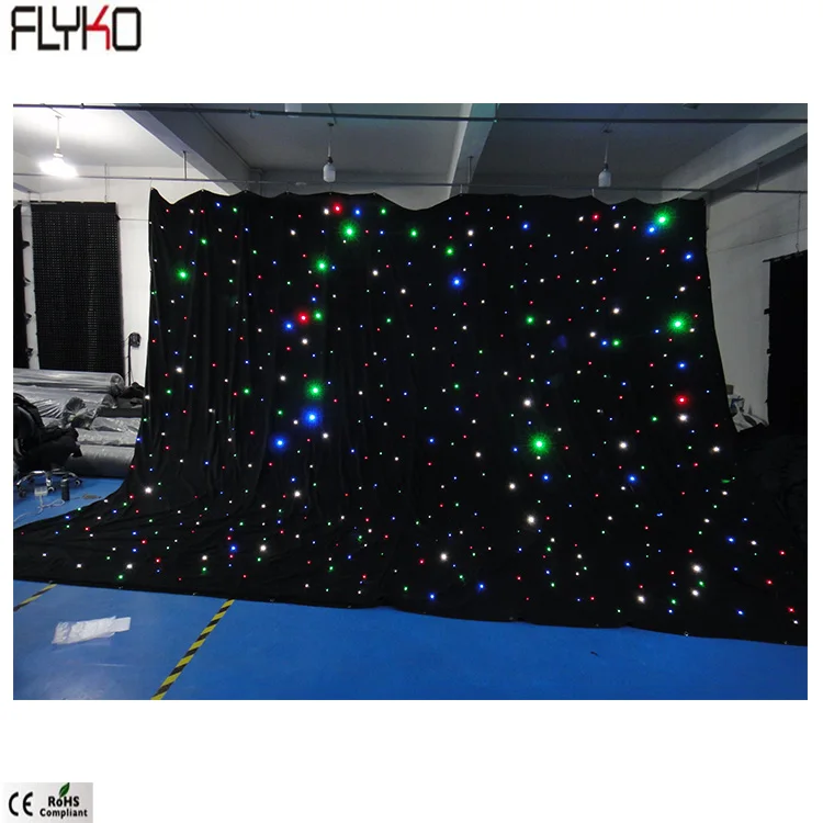 

Rgbw led curtain lights star cloth 5x6m DMX function for stage backdrop