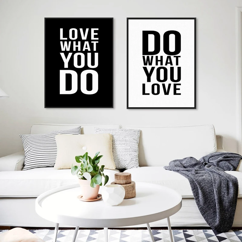 Do What You Love Minimalist Motivational Typography Love Quotes Poster Print Vintage Picture Canvas Painting Wall Art Home Decor