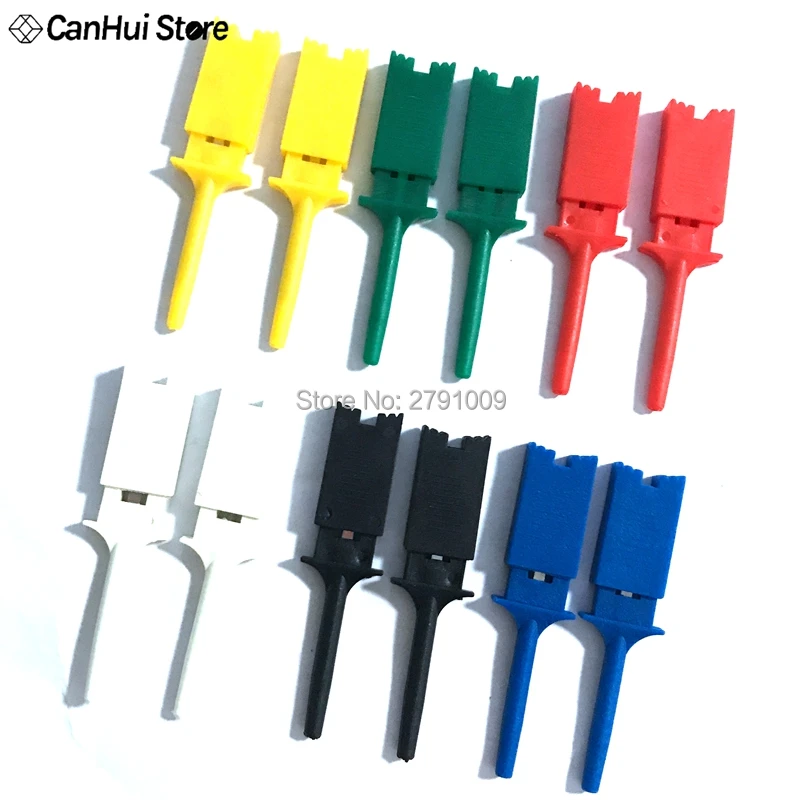 12ps Test Hooks Clips for Logic Analyzers Logic Test Clip Red Black Yellow Green Blue White Flattening Test Flat Hook Connection