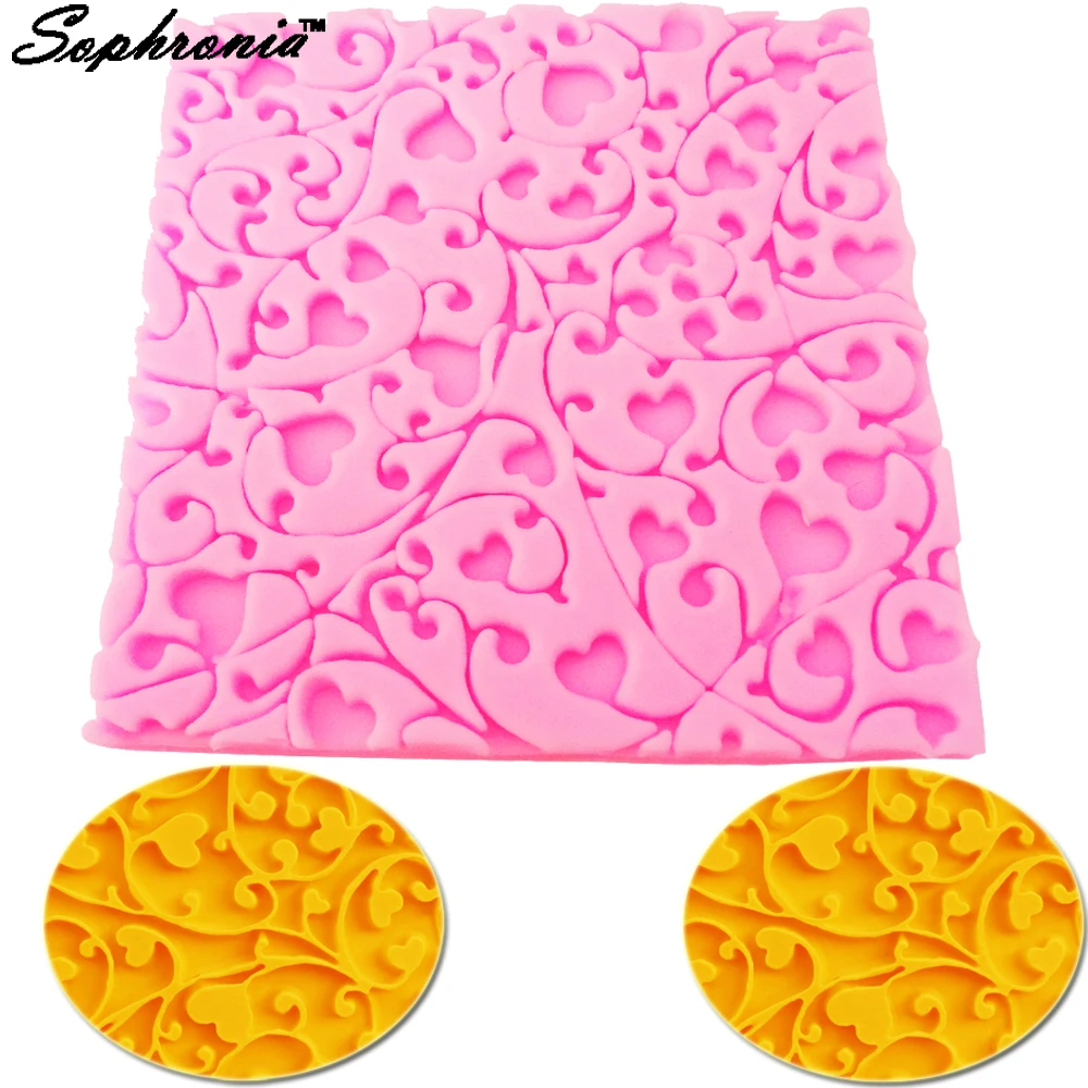 Sophronia LM032 Small Relief Love Silicone Mold Lace Cake Bo