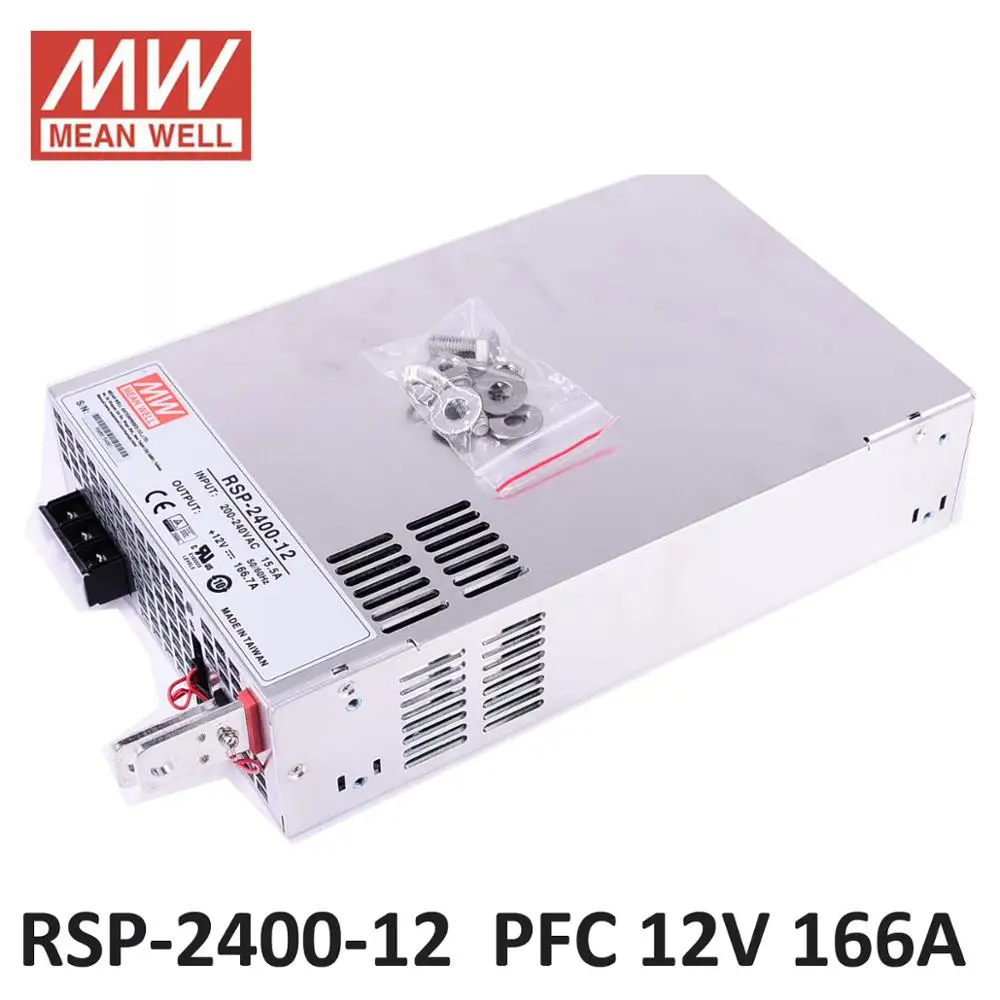 Original MEAN WELL RSP-2400W 24V 12V 48V big power supply PFC in Parallel led driver meanwell Power Supply 2400W 24V 100A UL CE