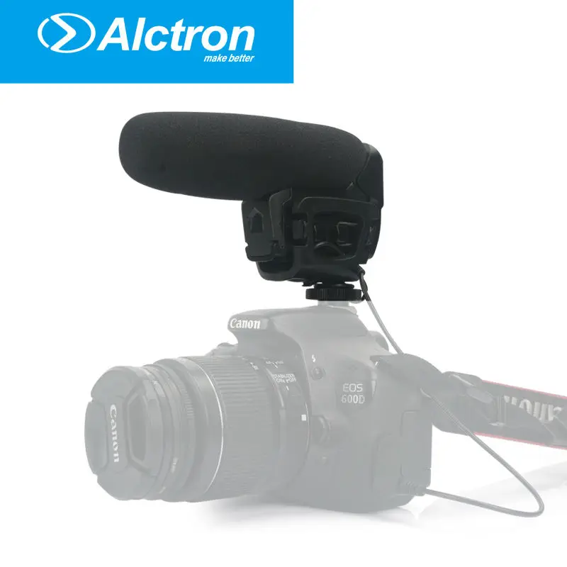 Alctron VM-6 espingarda dv gravação estéreo entrevistas microfone microfone para canon nikon qualquer câmera dslr dv filmadora de vídeo