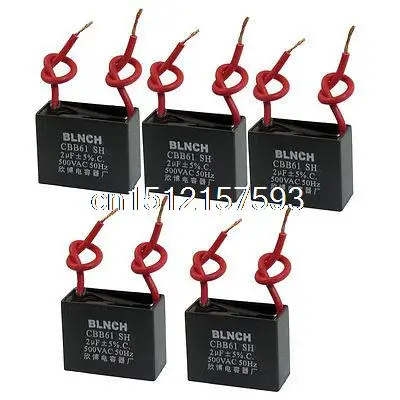 5 Pcs CBB61 2uF AC 500V Polypropylene Film Motor Run Capacitor