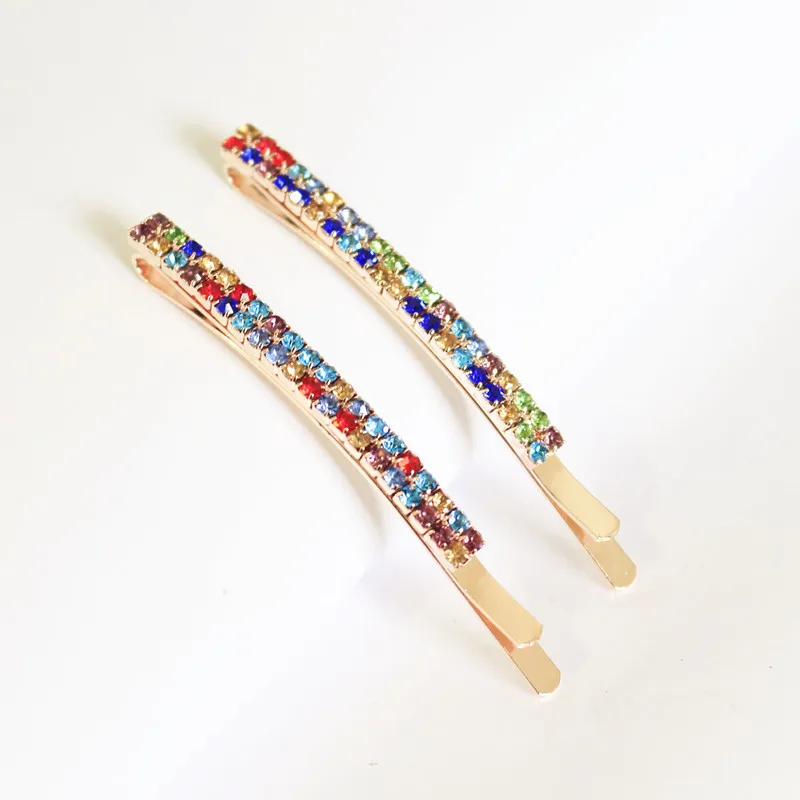 1PCS Fashion Double row Pearl rhinestone side clip Accessories For Women Girls Hairclip Headwear