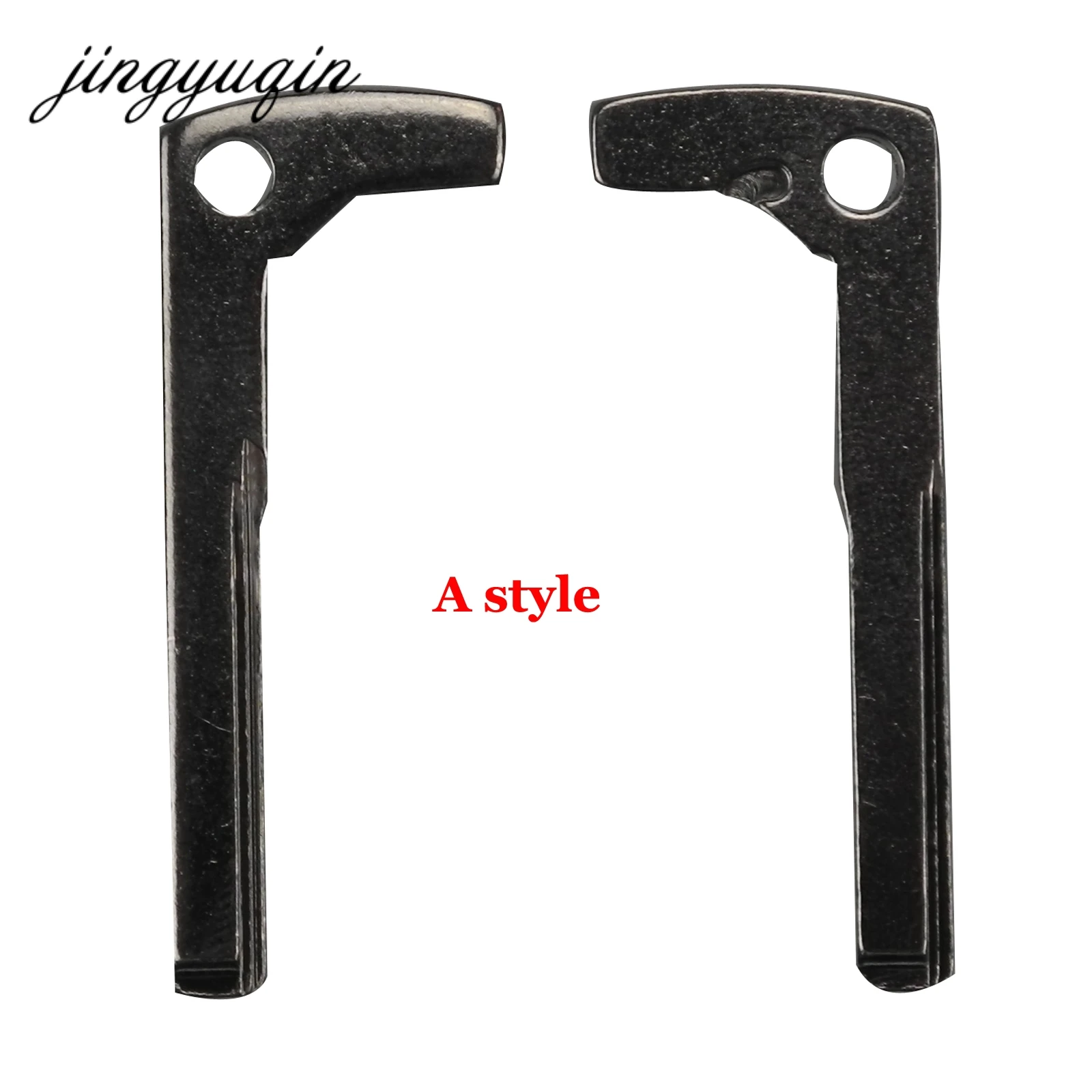 jingyuqin 2pcs Smart Chrome Car Fob Key Blank Insert for Mercedez Benz A E S G CLK SLK ML Class Uncut Blade Black for W220