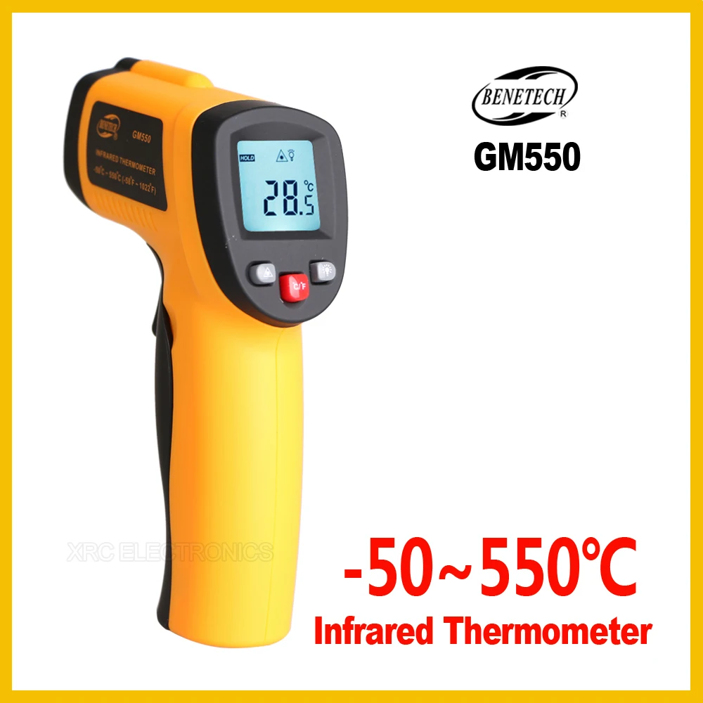 BENETECH   Non-Contact IR Infrared Digital Temperature Gun Thermometer -50~550C (-58~1022F) 0.95  12:1 LCD  GM550-BENETECH