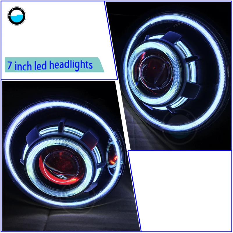 

Modified Starry Sky Version Of The Headlight 7inch LED Headlight Projector With Devil Eye & Demon Angel For Jeep Wrangler JK.