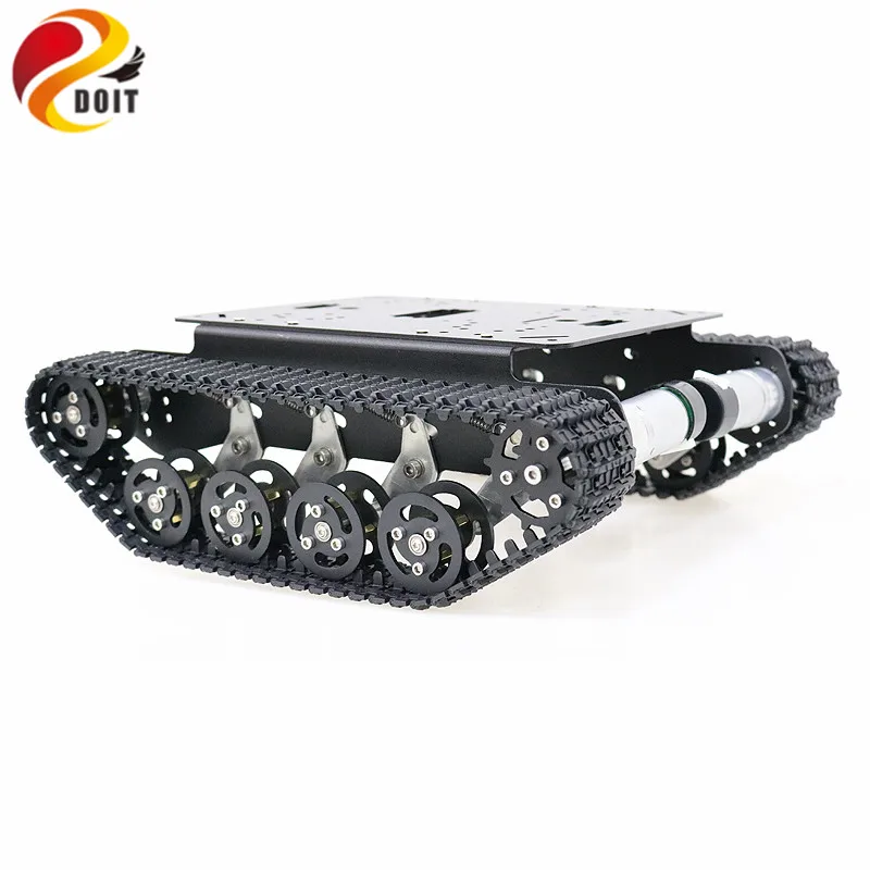 Shock Absorber Metal RC Robot Tank Chassis Kit with Track, DC Motor, Tracked Mobile Platform R3 Raspberry Pie