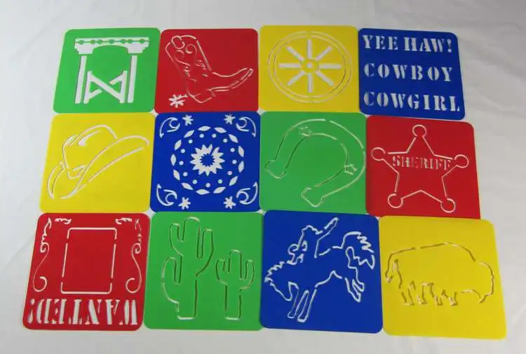 Children Puzzle Early Painting Cowboy Drawing Board Sketchpad Toy Stationery Template Tools Unisex Plastic Paint Learning 2021