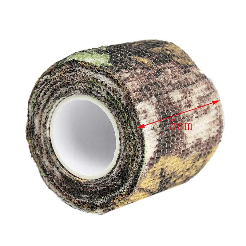 5cmx4.5m Self Adhesive Elastic Camo Tape Survival Army Camouflage Wrap Bionic Stretch Bandage Waterproof for Gun Accessories