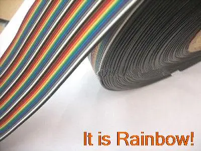 1M/5M/10M 1 meter of 40 WAY Flat Rainbow Color Ribbon Cable IDC 1.27mm