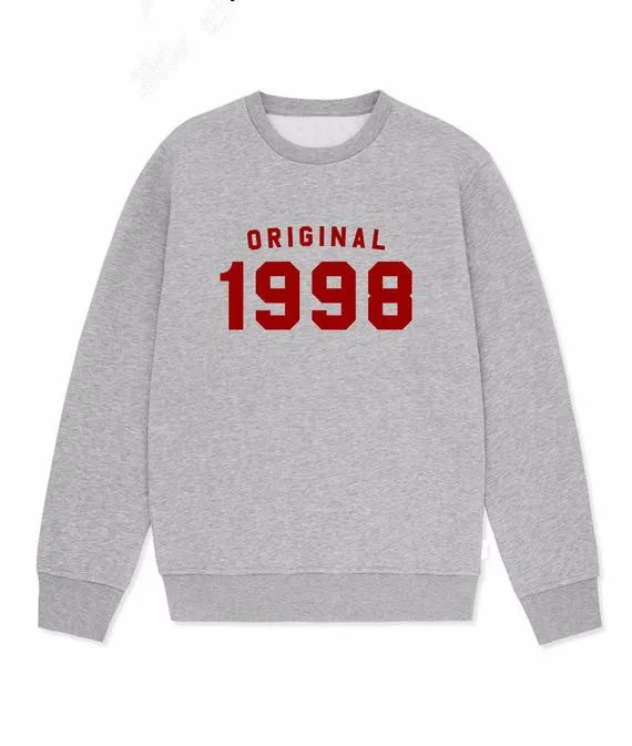 

Sugarbaby Original 1998 Sweatshirt 20th Birthday Gift Jumper Vintage Sweatshirt Gift For Her Classic Unisex 1998 Sweatshirt