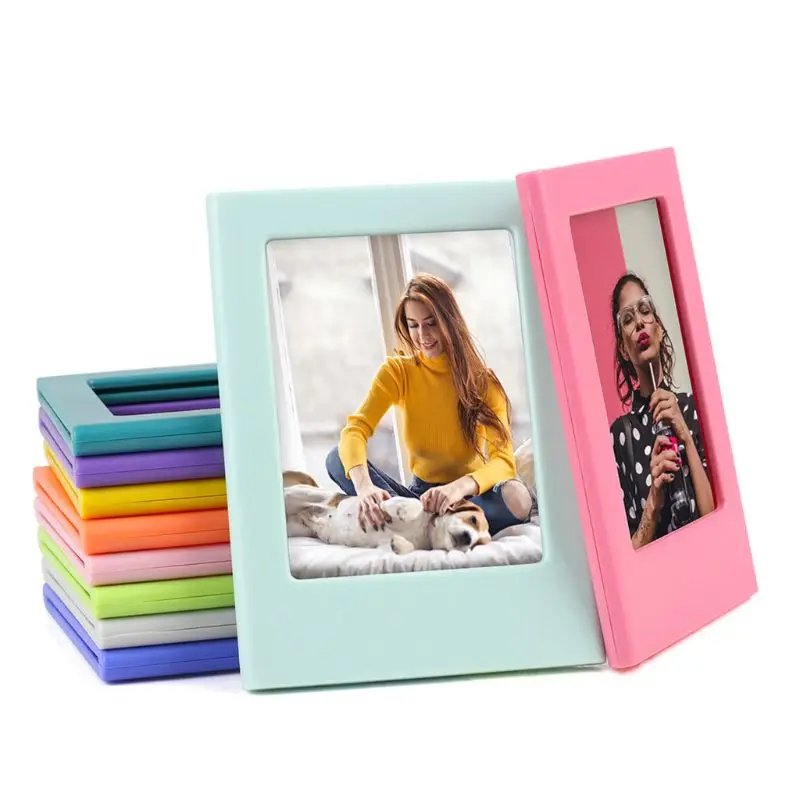 OOTDTY Mini Colorful DIY Magnetic Photo Frame Fridge Refrigerator Magnet Picture Frame for Holding 3 Inch Photos