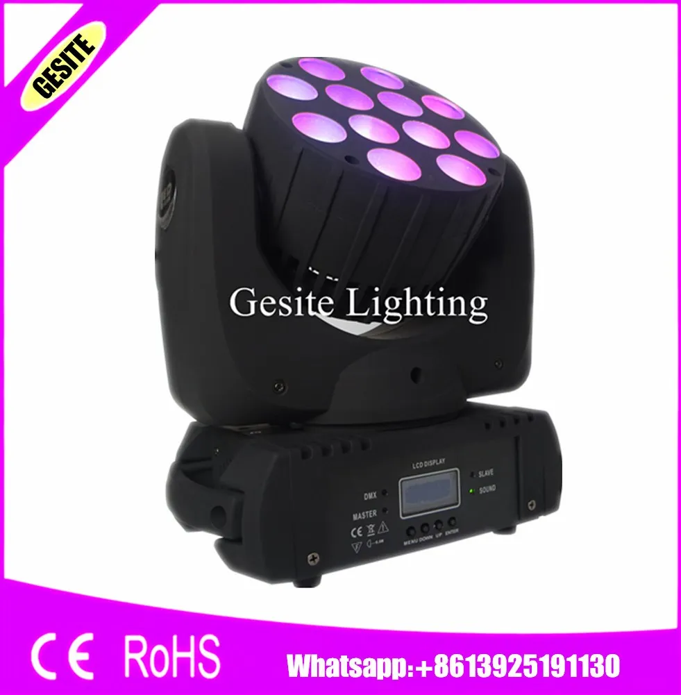 2016 Hot 6pcs/lot LED Beam Moving Head stage Light 12x12W RGBW Mobil head light Quad LEDs With Excellent Pragrams 11/15 Channels