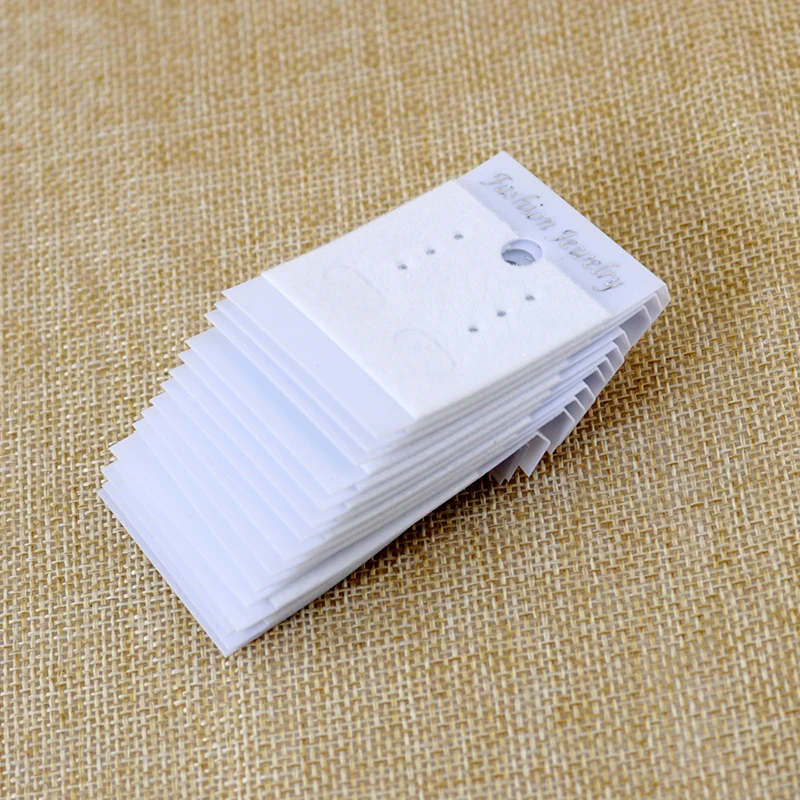 New Arrival 200pcs/lot 3.7x5cm White PVC+Velvet Earrings Card Ear Studs Display Hang Tag Thick Jewelry Cards And Packaging