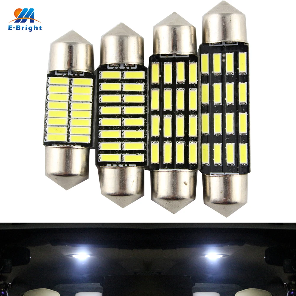 YM E-Bright 100 PCS C5W Led 4014 16 SMD 16 Leds Interior Lights 31mm 36mm 39mm 41mm  Festoon Dome Lamps Reading Light 180LM