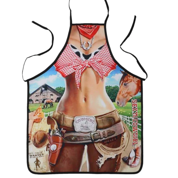 Funny Kitchen Aprons Sleeveless Men Women Sexy Apron For Women Kitchen Cartoon Pattern Cocina Tablier Cooking Baking CWQ024