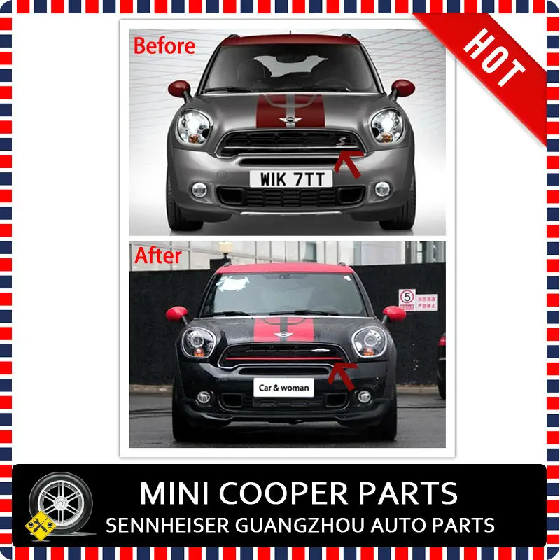 Brand New ABS Plastic UV Protected Mini Ray Style Red Front Grille Cover For 2014-on mini countryman mini cooper R60 S(1Pcs/set)