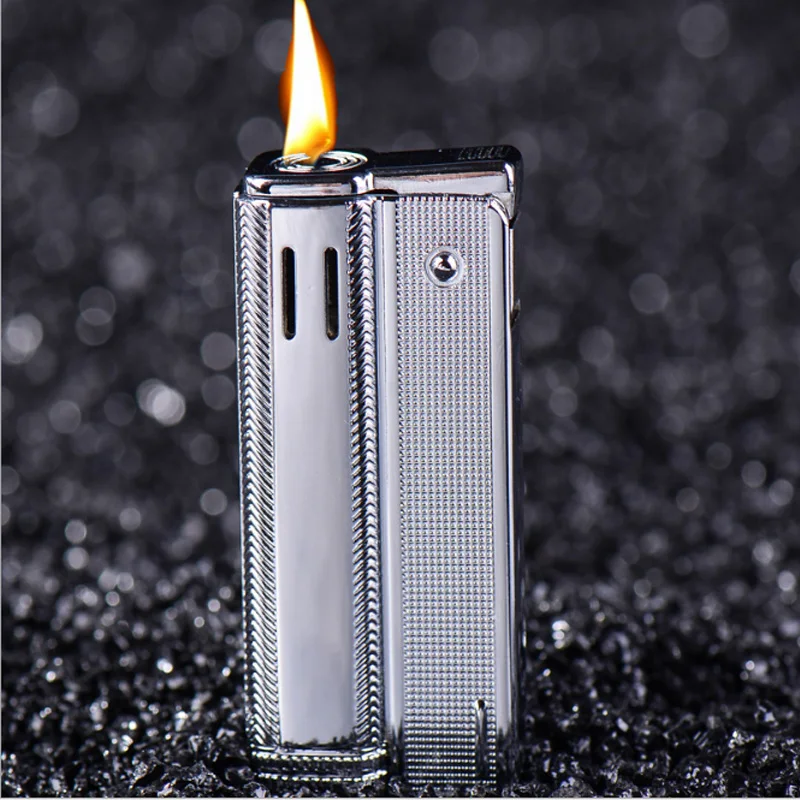 Unique Retro old Gasoline Metal Lighter Men Vintage Kerosene Cigarette Lighter Retro Windproof  Lighters Smoker Fire