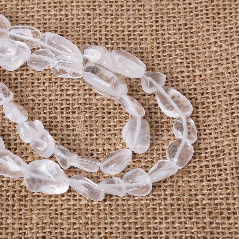 8-15mm Natural White Crystal Beads Straight Hole Stone Approx 35pcs Natural Stone For Jewelry Making Bracelet Necklace DIY