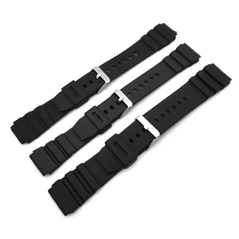 Silicone Rubber Watch Strap Band Deployment Buckle Diver Waterproof 18mm 22mm