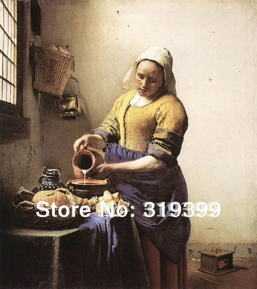 

Oil Painting Reproduction on linen canvas,The milkmade by Johannes Vermeer ,Free Shipping via FeDex or DHL,100% handmade,museum