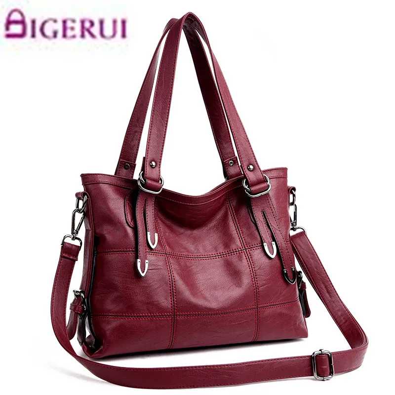 

New Fashion Genuine Leather Women Messenger Bags Ladies Big Casual Shoulder Bags Brand Woman Handbags Bolsa Feminina Preta Sac