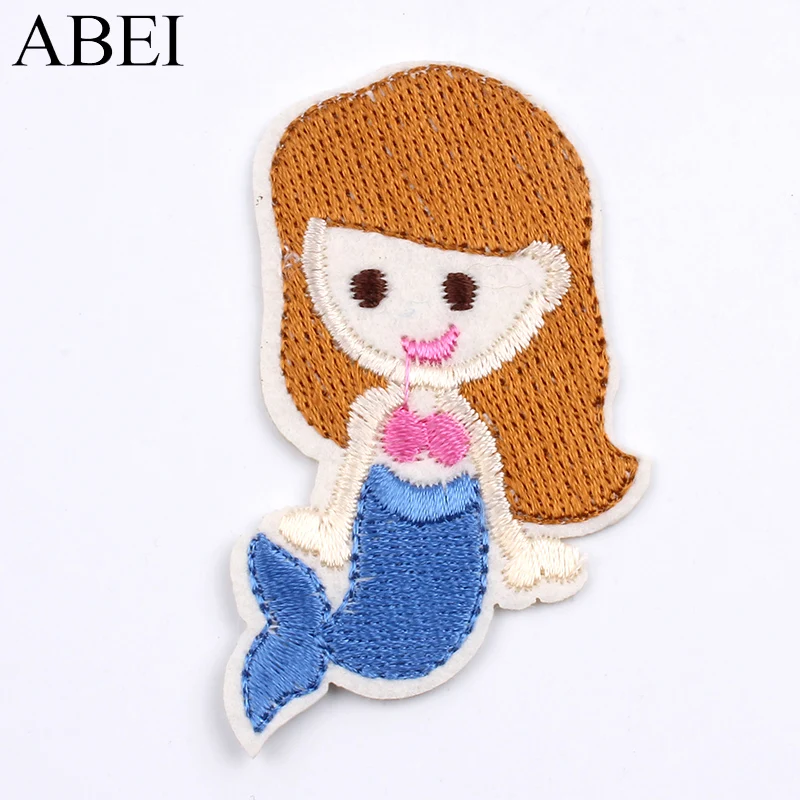 10pcs/lot Cartoon Little Girl Patches Embroidered Iron On Stickers for Kids Jeans Pants Coats DIY Appliques Garments Accessories