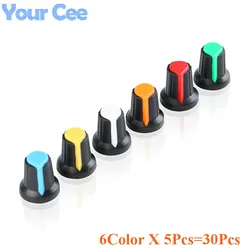 30pcs WH148 Potentiometer Knob Cap A-2 AG2 Plastic knob for Diameter 6mm Plum Handle Yellow Orange Blue White Red Green Mix