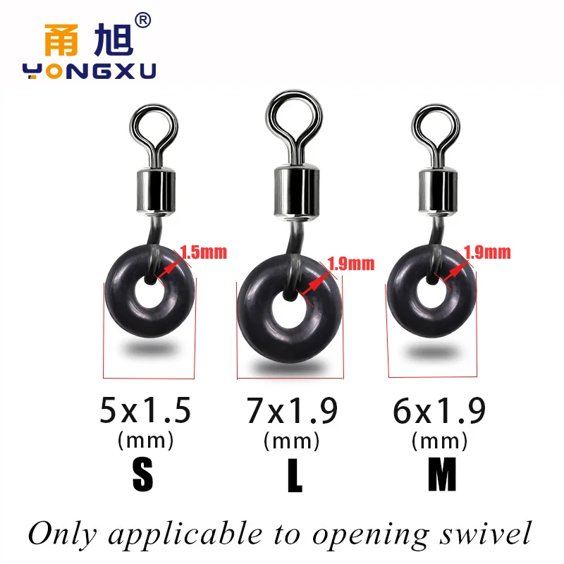 100pcs fishing O-ring Rubber Opening Swivel Solid Connector buffer Rings O Shaped Ring Rubber Ring Fishing tackle accessories
