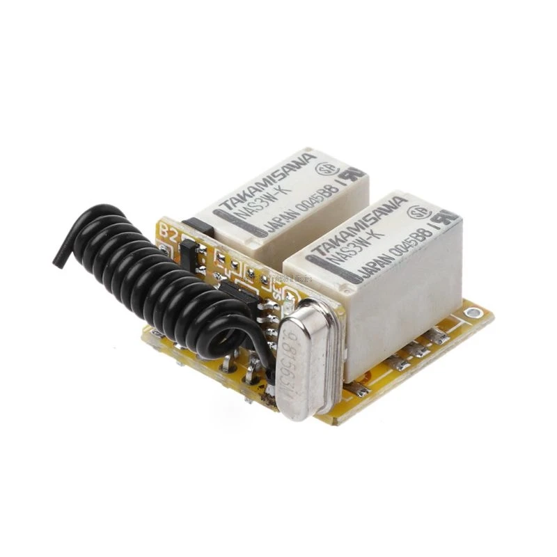 Relay Remote Switch 2CH DC3.7V 4.2V 5V 6V 7.4V 8.4V 9V 12V Output 0V Dry Contact Relay Switching Value NO COM NC 315MHz 433MHz