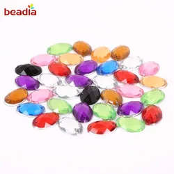 13x18mm 50Pcs 9 Colors Crystal Oval Rhinestones 2 Holes Flatback Acrylic Rhinestone For Dress Garment Wedding Sewing DIY Craft