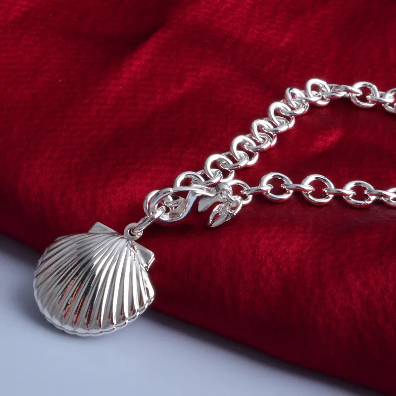 New Fashiom Women Bracelets Top quality   Silver Accessories Pretty Shell Shape Gift Birthday Jewelry For Girl