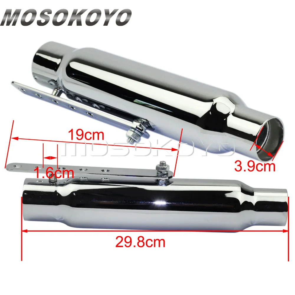 2pcs Shortly Motorcycle Chrome Exhaust Muffler Antiqued 12