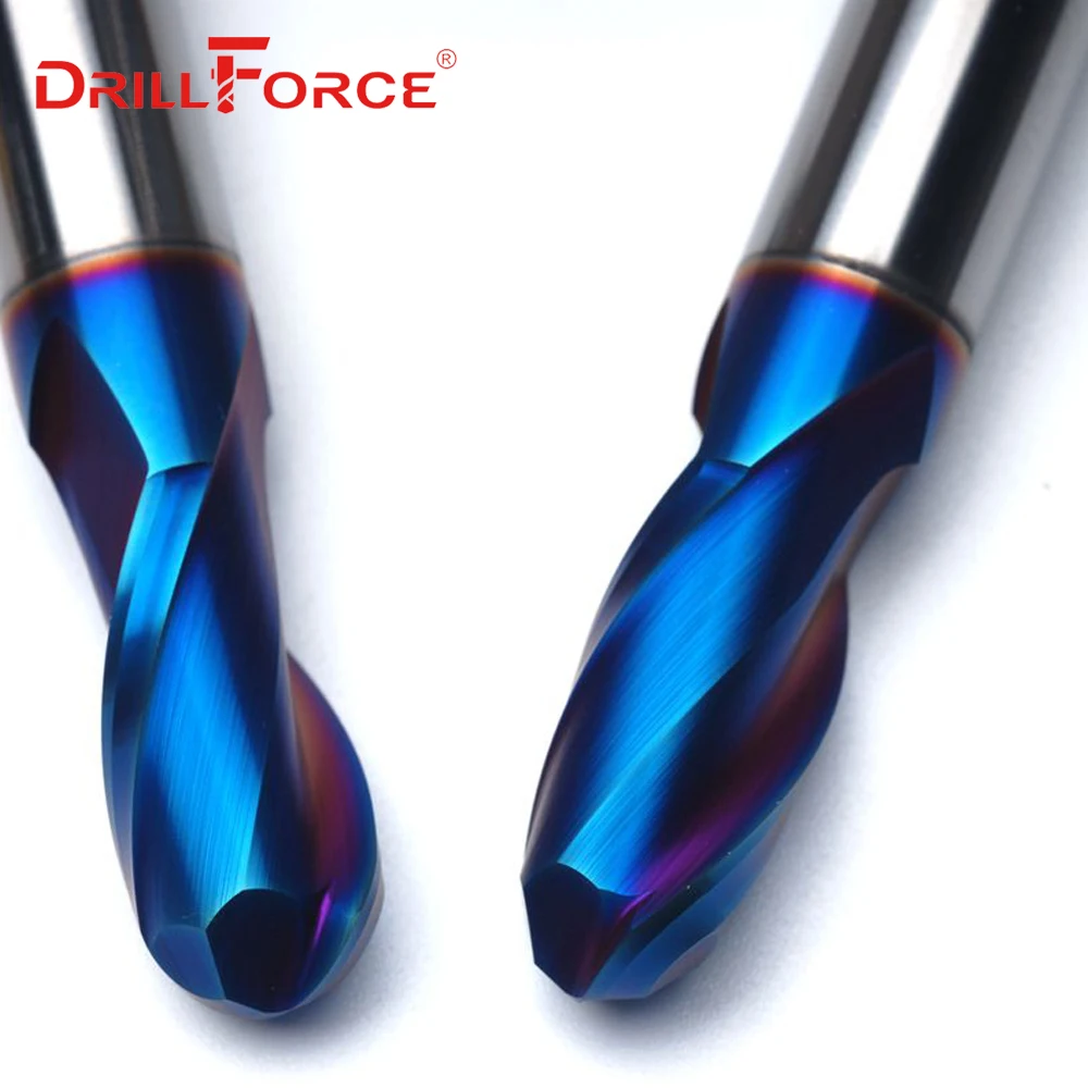 1 PC R0.5mm-R6mm HRC65 Solid Carbide 2 Flauti Sfera Naso End Macinapepe Fresa Utensili CNC (0.5 /0.75/1/1.5/2/2.5/3/3.5/4/5/6 mm)