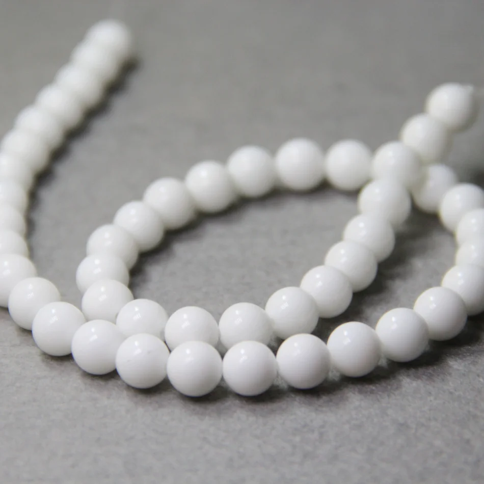 

8mm Fashion White Onyx Beads Round Chalcedony Shape DIY Stones Loose Beads 15" Jewelry Making Design Wholesale