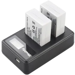 2Pcs NB-10L NB 10L NB10L Battery + USB LCD Dual Charger for Canon PowerShot G15 G16 G1X G3X SX40 SX40HS SX50 SX60 HS Camera