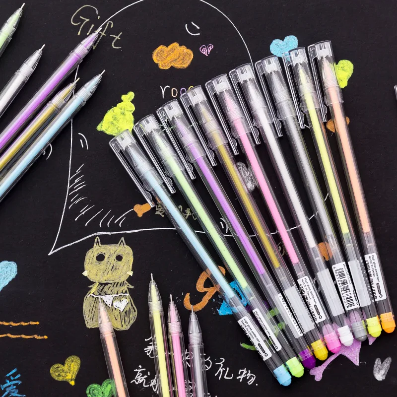 0.6mm White Ink Color Photo Album Gel Pen Stationery Office Learning Cute Scrapbooking Pen Unisex Pen Gift for Kids