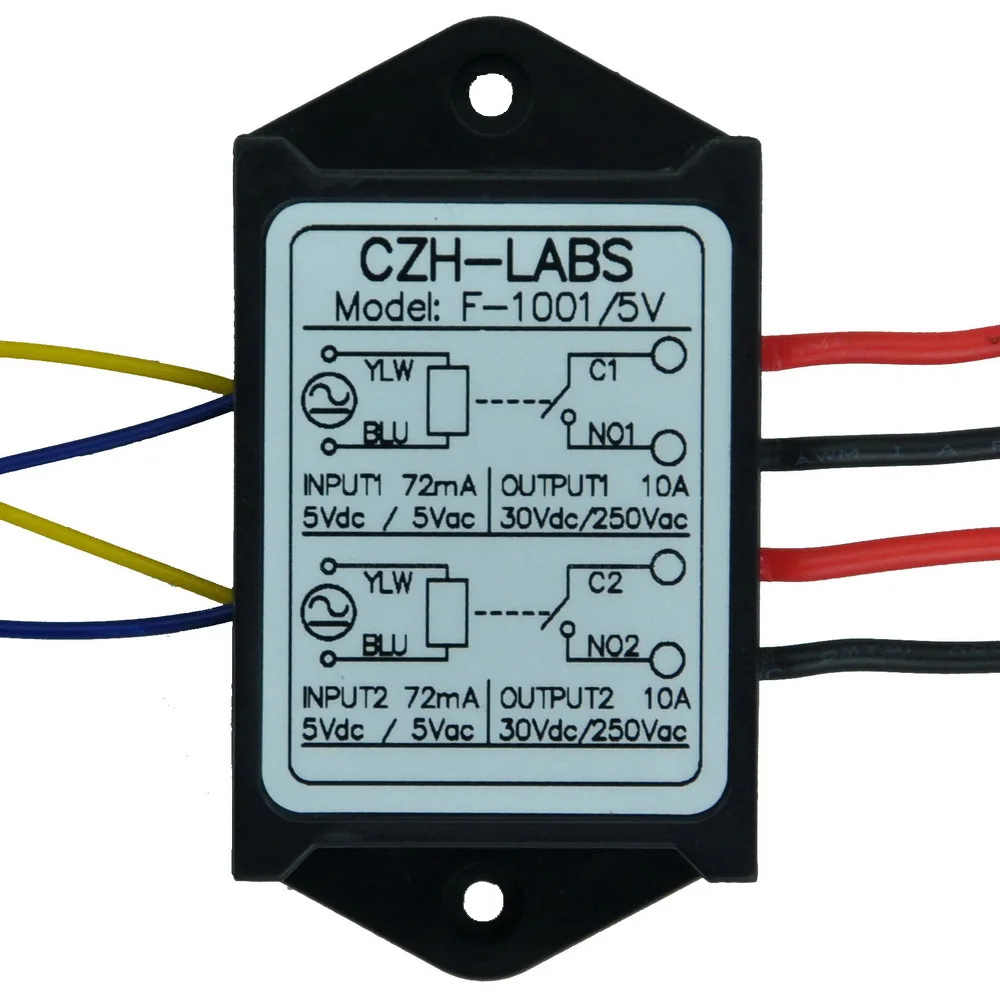 Módulo de relé de potencia de 10 amperios, SPST-NO Dual, voltaje de Control de 5V CA/CC