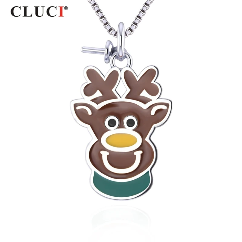 قلادة على شكل حيوان غزال لطيف 925 فضي من كلوسي لقلادة مجوهرات النساء الاسترليني 925 قلادة فضية عيد الميلاد SP348SB