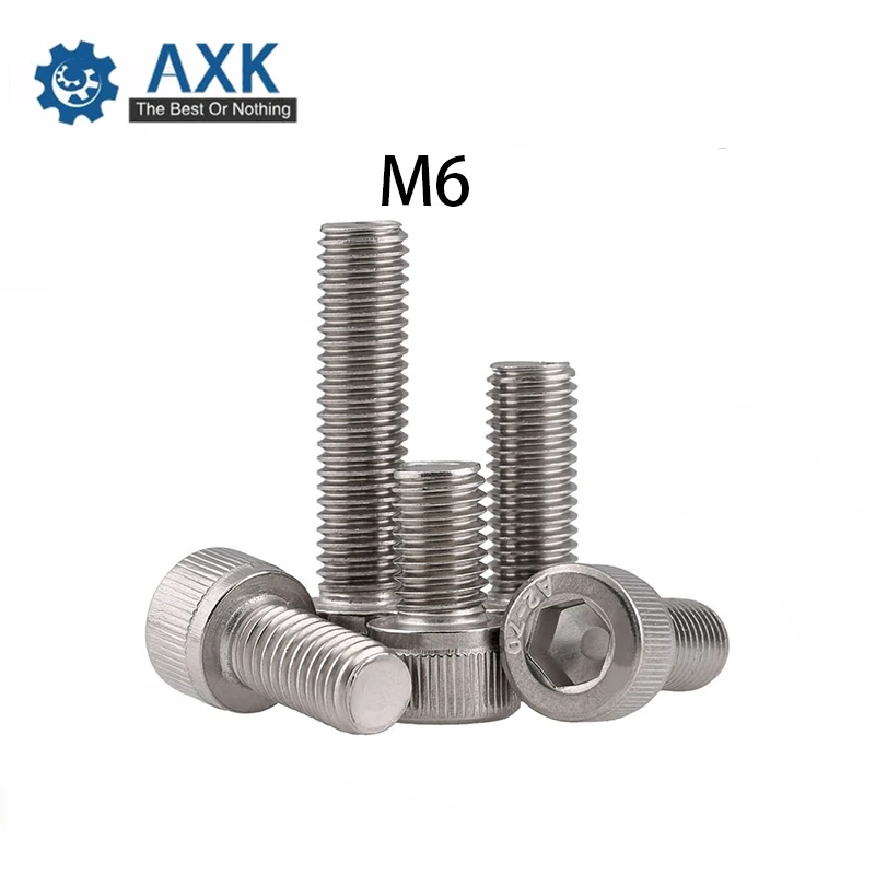 Hex Head Allen Key Bolt Socket Cap Screw 8/10/12/14/16/20....100 Din912 M6 Stainless Steel Machine Household And Automotive